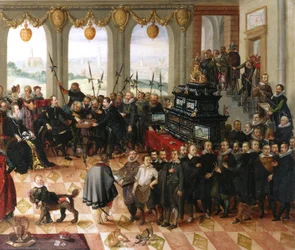 De overdracht van de Pommersche Kunstschrank aan hertog Philipp II van Pommeren
